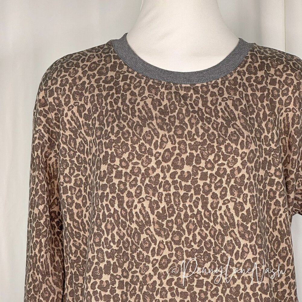 Splendid Crewneck Leopard Print Lounge Sweatshirt Size M - Picture 7 of 10